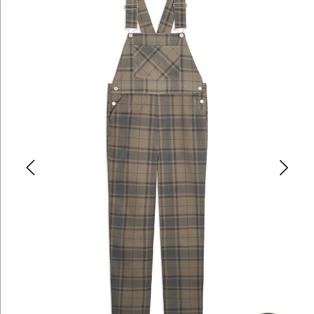 XS WeWoreWhat plaid overalls